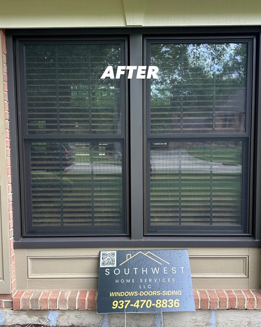 New dark bronze windows installed by Southwest Home Services in Centerville